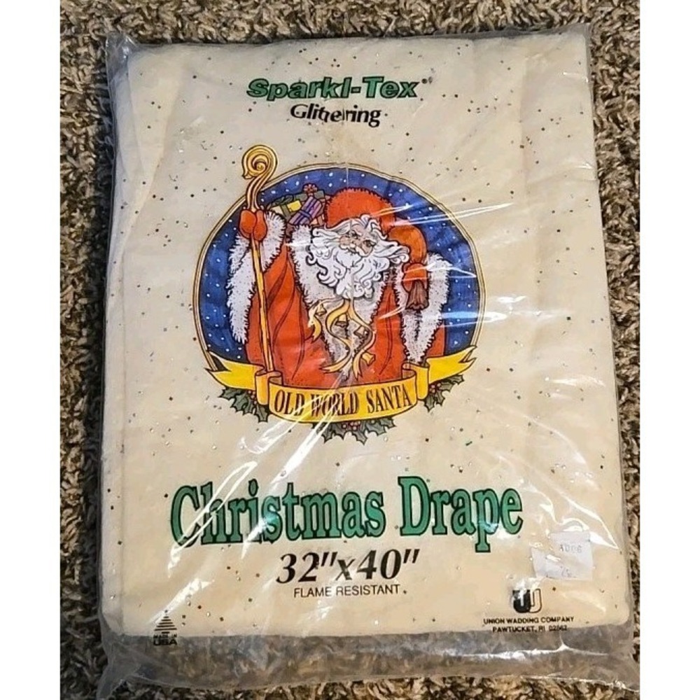 NEW Vintage Sparkle Christmas Drape Sparkle 32" x 56" & All White 32" x‎ 68" NOS